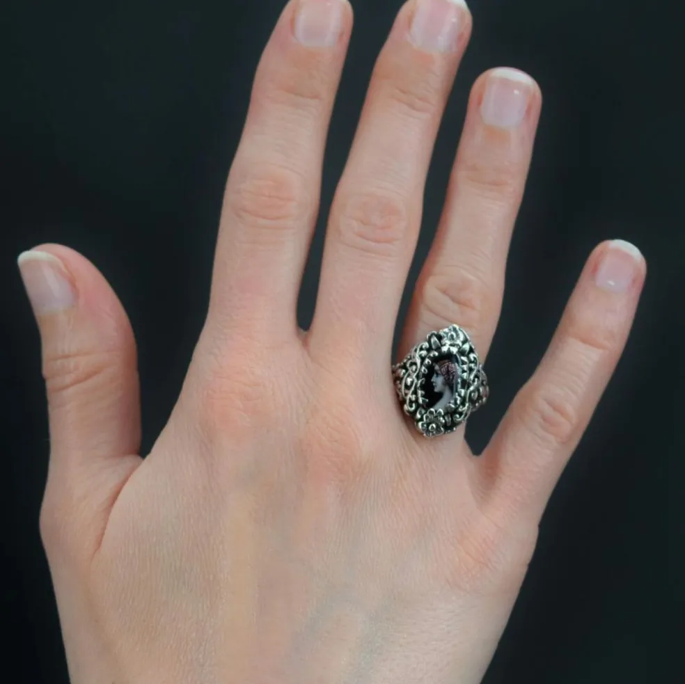Bague ancienne argent émail
