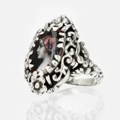 Bague ancienne argent émail