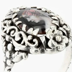 Bague ancienne argent émail
