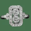 Bague ancienne Art Déco 1920 platine et diamants