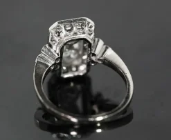 Bague ancienne Art Déco 1920 platine et diamants