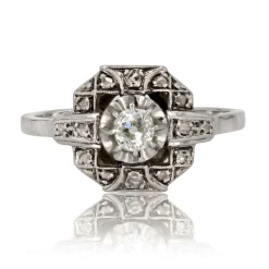 Bague ancienne art déco diamants