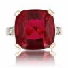 Bague ancienne art déco tourmaline coussin et diamants