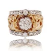 Bague ancienne bandeau chimères diamants