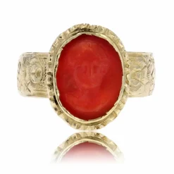 Bague ancienne camée corail