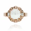 Bague ancienne couronne perle et diamants