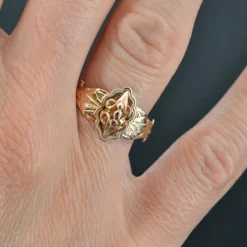 Bague ancienne de sentiment or rose