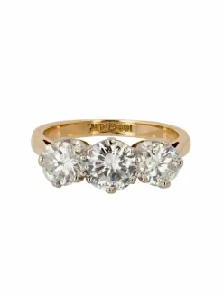 Bague ancienne diamants en jarretière
