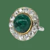 Bague ancienne diamants émeraude