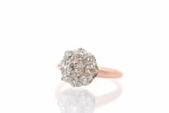 Bague ancienne diamants or rose