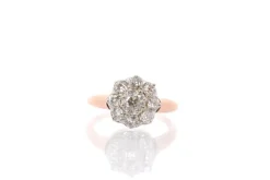 Bague ancienne diamants or rose
