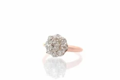 Bague ancienne diamants or rose