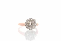 Bague ancienne diamants or rose