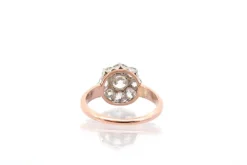 Bague ancienne diamants or rose