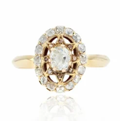 Bague ancienne diamants pompadour étoilée
