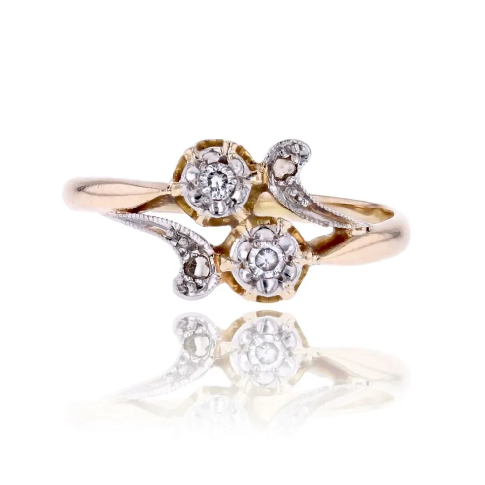 Bague ancienne diamants Toi et Moi