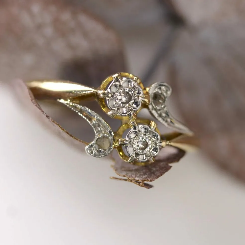Bague ancienne diamants Toi et Moi