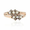 Bague ancienne double anneau perles fines diamants