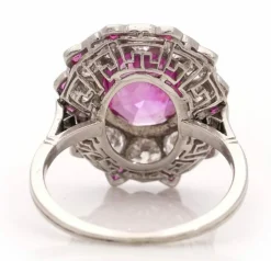 Bague ancienne edouardienne No Heat 2.25 carats rubis de Birmanie et diamants