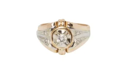 Bague ancienne en or bicolore et diamant
