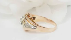 Bague ancienne en or bicolore et diamant
