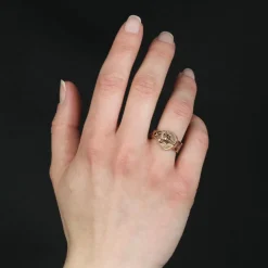 Bague ancienne en or ceinture filigranée