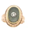 Bague ancienne en or, diamant, jade