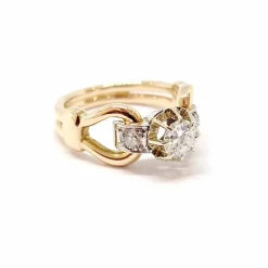 Bague ancienne en or jaune, diamants