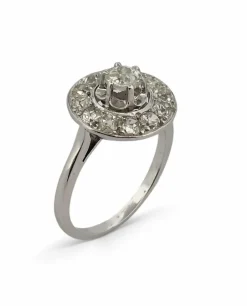 Bague ancienne en platine et diamants