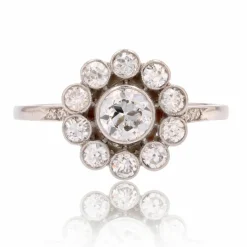Bague ancienne fleur de diamants