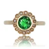 Bague ancienne grenat vert et perles fines