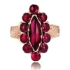 Bague ancienne grenats or rose marquise
