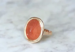 Bague Ancienne Intaille or rose cornaline