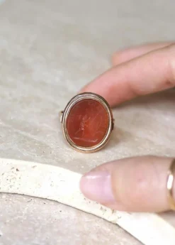 Bague Ancienne Intaille or rose cornaline