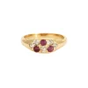 Bague Ancienne Jarretière Rubis Diamants
