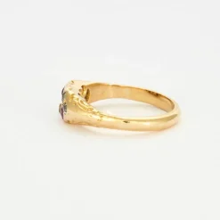 Bague Ancienne Jarretière Rubis Diamants