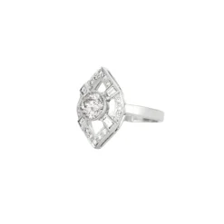 Bague ancienne losangique diamants