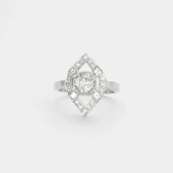 Bague ancienne losangique diamants
