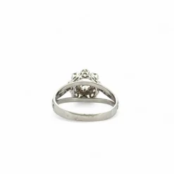 Bague ancienne marguerite or blanc et diamants