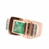 Bague ancienne émeraude et diamants en or