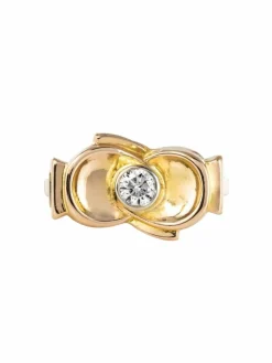 Bague ancienne noeud diamant