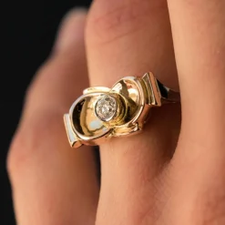 Bague ancienne noeud diamant