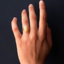 Bague ancienne Opale Australienne et Or
