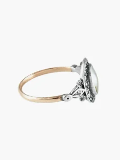 Bague Ancienne Or Argent Nacre
