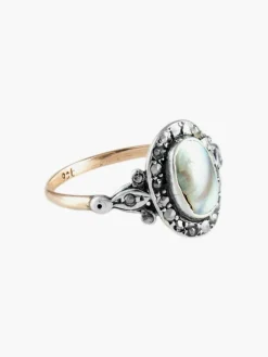 Bague Ancienne Or Argent Nacre
