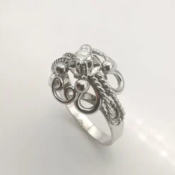 Bague ancienne or blanc Diamant 0.20ct