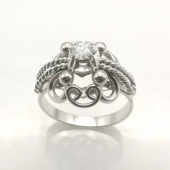 Bague ancienne or blanc Diamant 0.20ct
