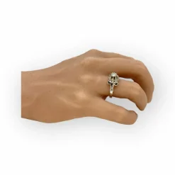 Bague ancienne or blanc diamants