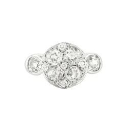 Bague ancienne or blanc et diamants