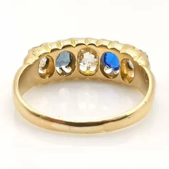 Bague ancienne or diamants et saphirs
